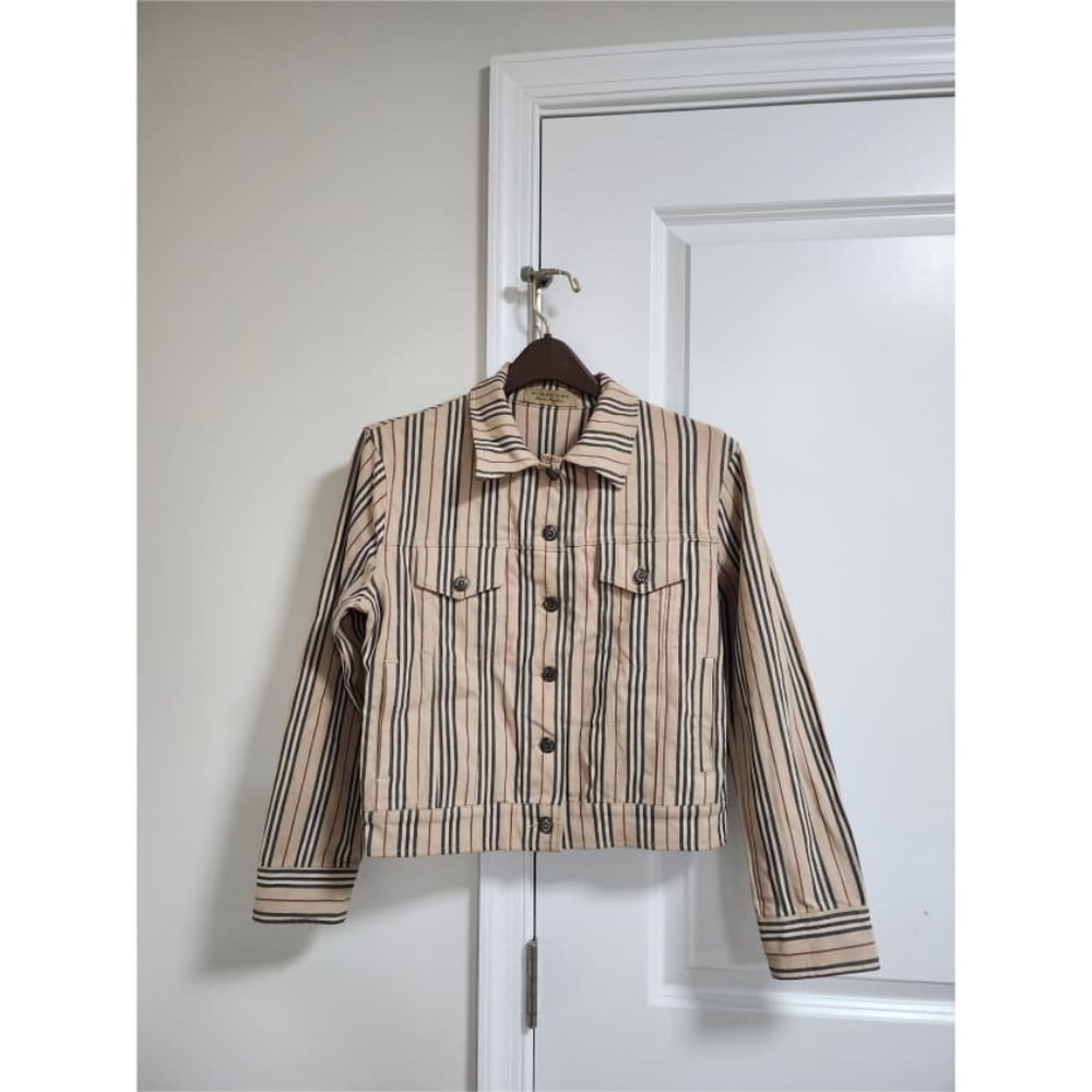 Authentic Burberry Stripe Pattern Cropped Jacket - image 1